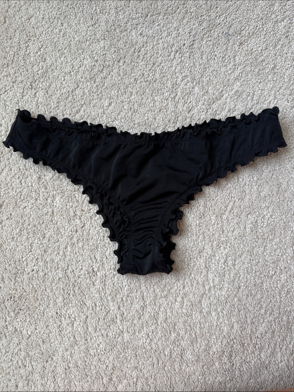 Black Ruffled Cheeky Bikini Bottom